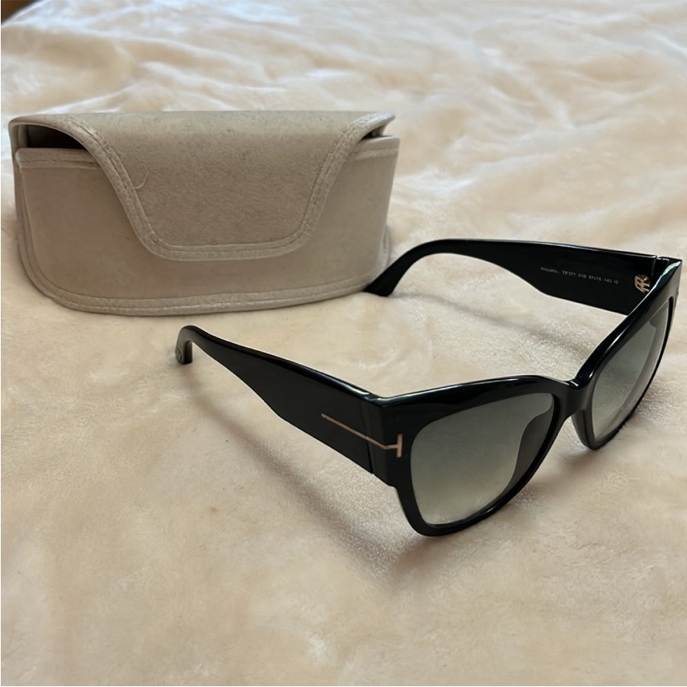 Tom Ford Black Sunglasses with Gold Accents